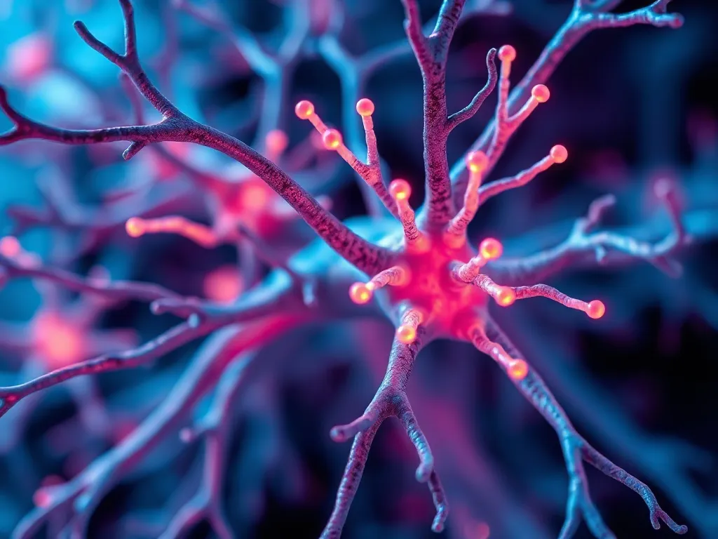 High resolution microscopic view of neural synapses with glo